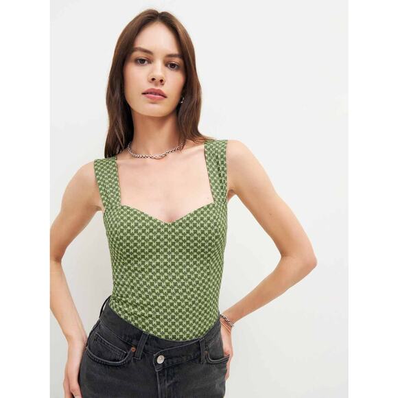 Reformation Hester Sweetheart Neckline Tank Top - 2 - Picture 1 of 4